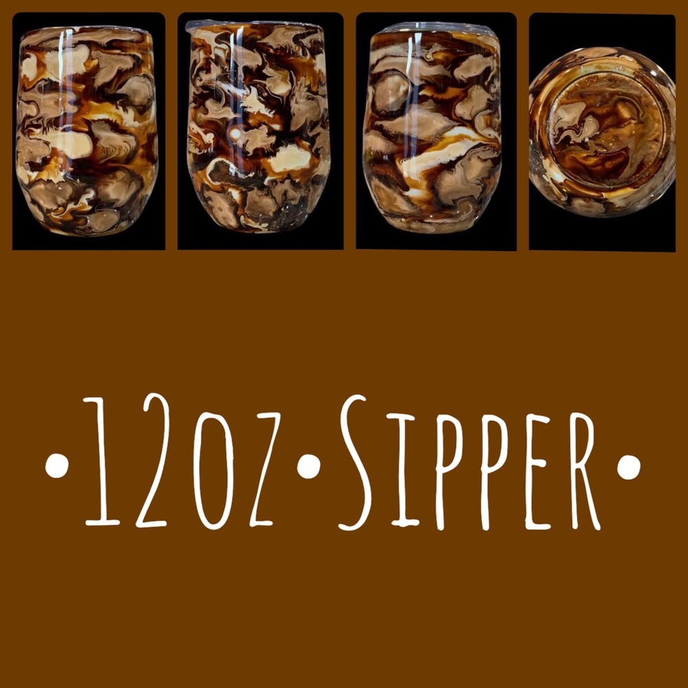 •NEW•12oz•Wine/Coffee Sipper•Custom Made•